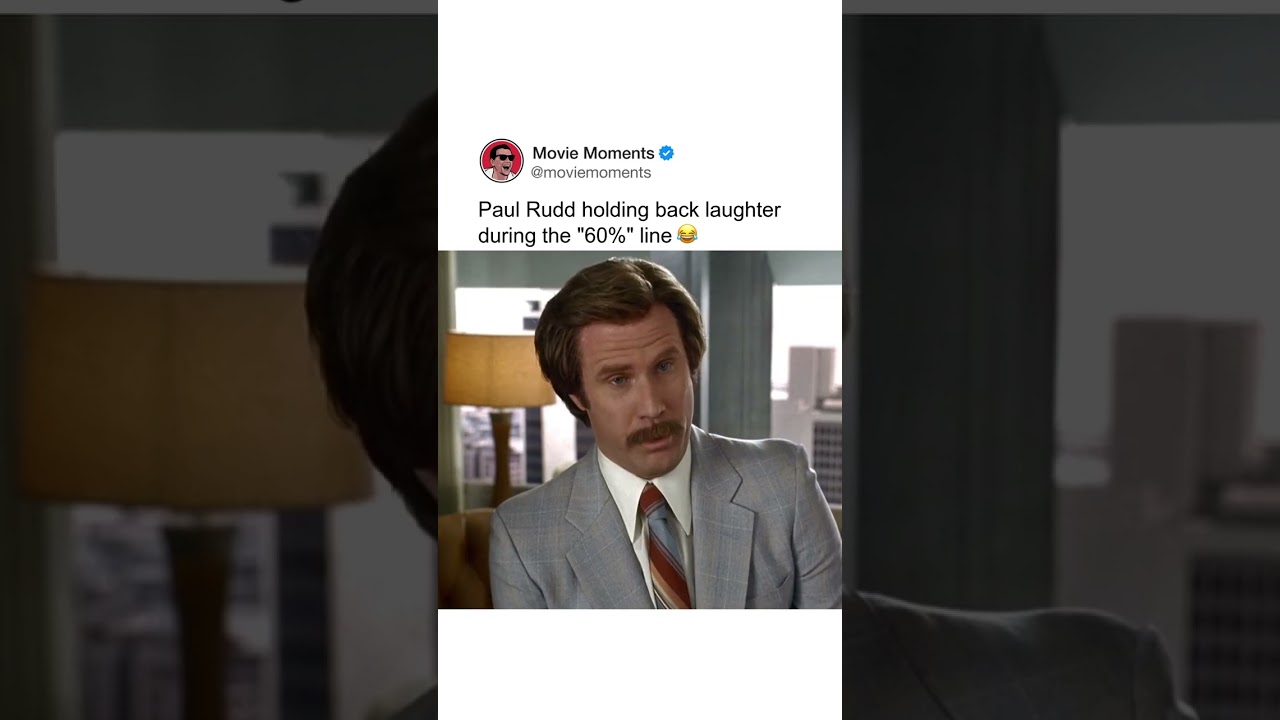 Paul Rudd holding back laughter during the "60%" line 😂