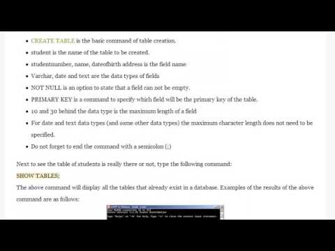 How to Create Table in MySQL using CMD - YouTube