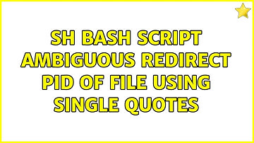 sh bash script ambiguous redirect pid of file using single quotes