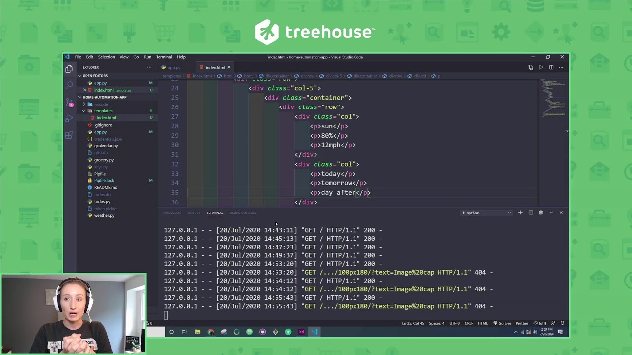 Building a Home Automation App: SQLite, Flask, and HTML + Boostrap CSS with Megan Amendola