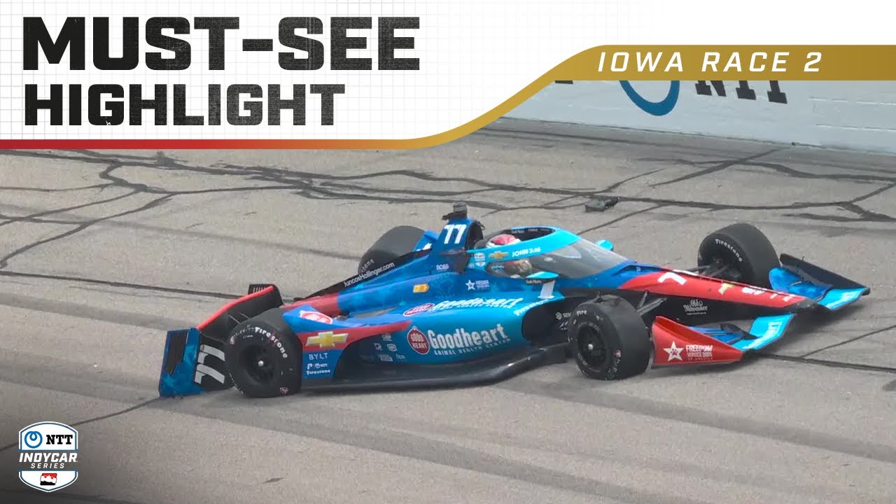 Big Hit Takes Out Sting Ray Robb | 2025 INDYCAR at Iowa