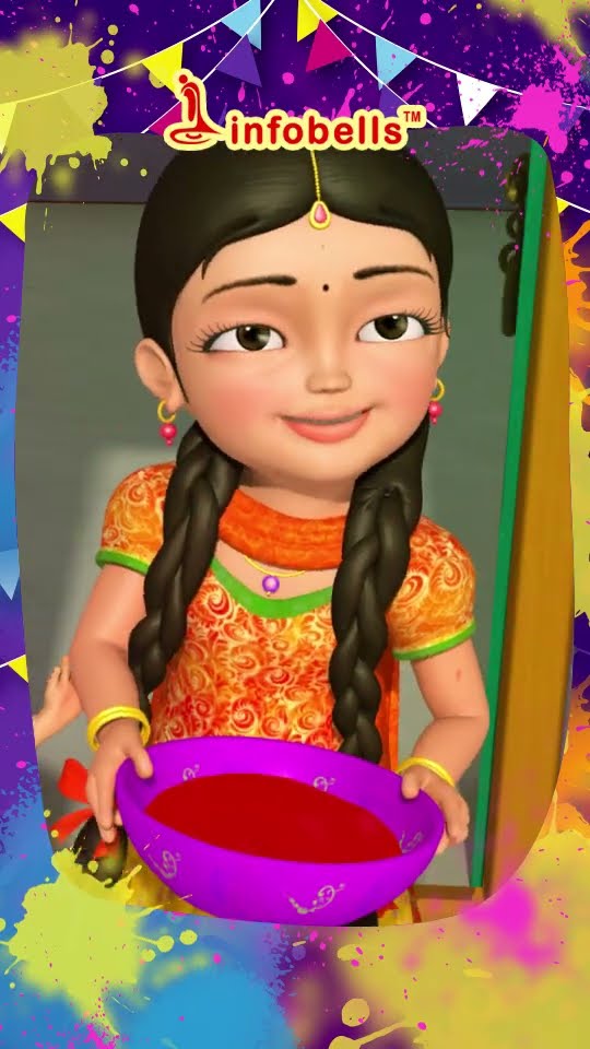 Holi Hai, Rangbirangi Holi Hai | Hindi Rhymes \u0026 Balgeet | Infobells #hindirhymes #holisongs