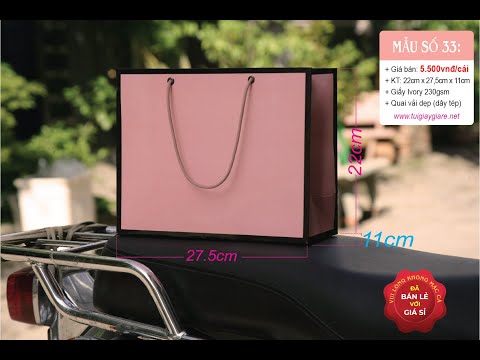 Túi giấy thời trang nữ - Mẫu số 33, Phiên bản màu Hồng. Giá bán: 5.500 vnđ/cái | đồ lót nữ giấy