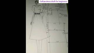 caftan dress draft for beginners|complete dress draft✅#onlineclasses#patternmaking#ytshorts#trending