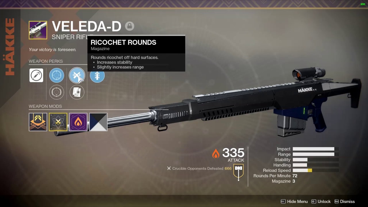 Veleda-D has Ricochet Rounds