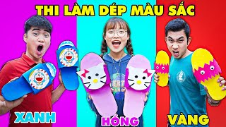 Thử Thách Chế Tạo Dép Theo Màu Sắc Và Theo Hình Nhân Vật Doraemon , Hello Kitty ,Cá Mập Cùng Hà Sam