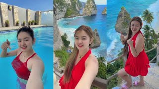 Morning Swim at Home & Exploring the Diamond-Shaped Rocks of Berlian Beach #beach #fypシ゚viral 