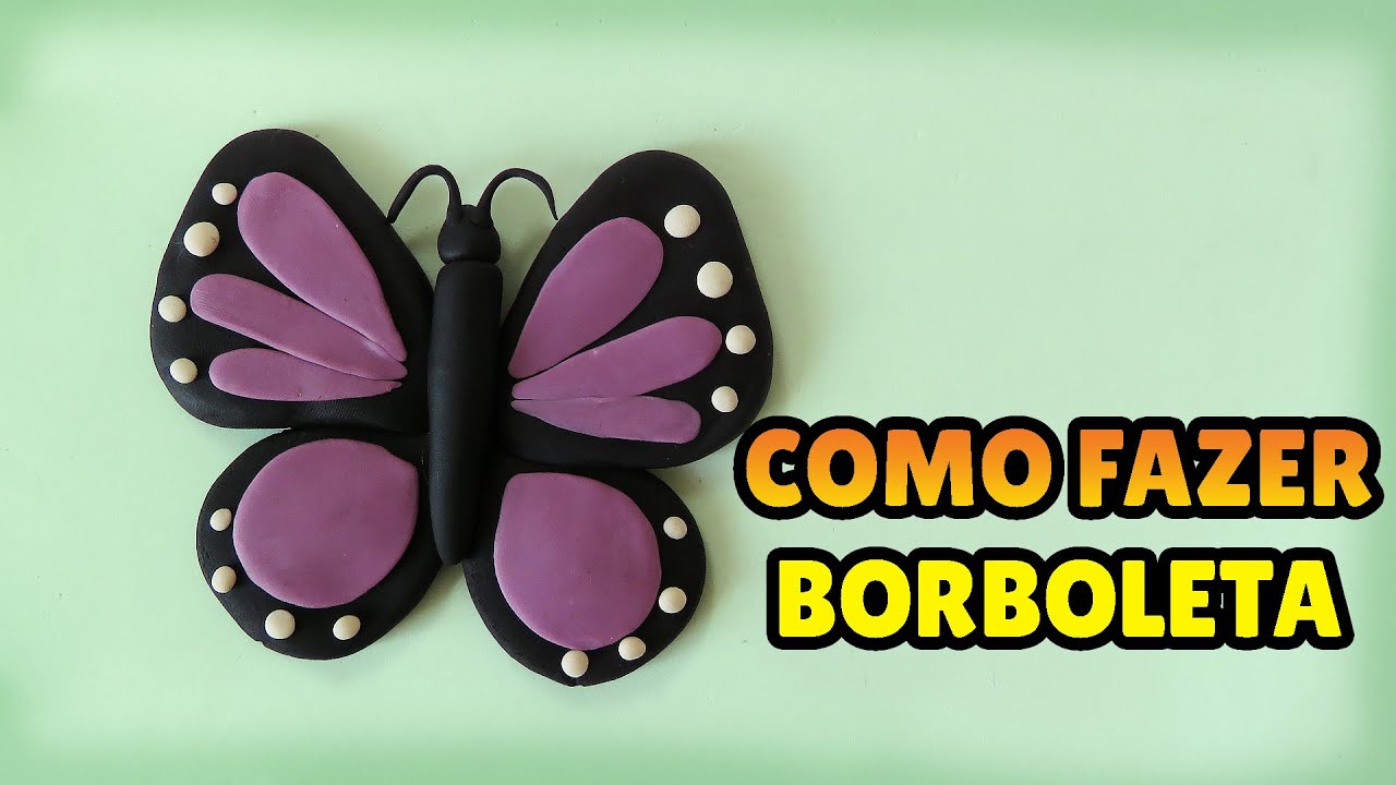 🔴Faça uma BORBOLETA Tutorial Fácil Biscuit, clay, plastilina , Pasta