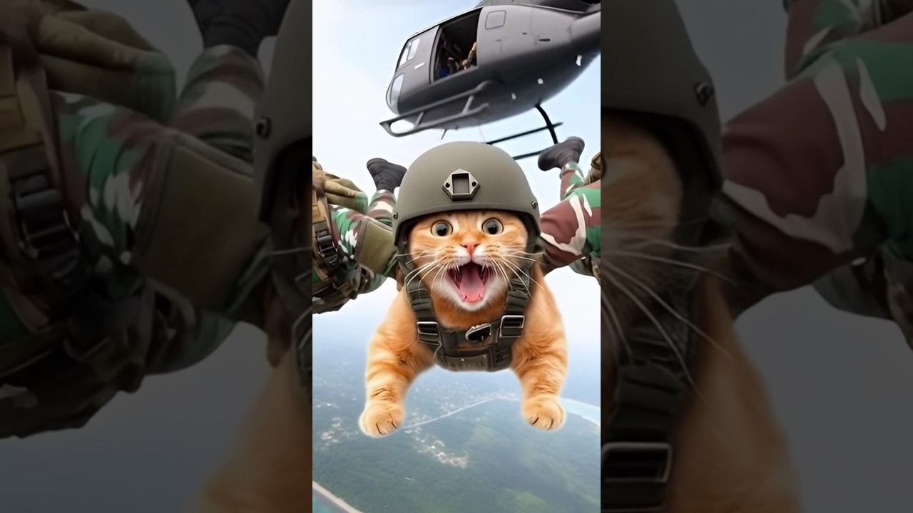cat skydiving