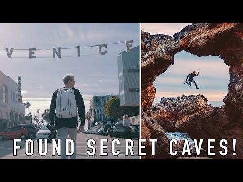 EXPLORING SECRET CAVES IN L.A.! HIT BY A HUGE WAVE!