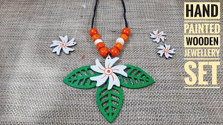 hand painted wooden jewellery set / wooden craft / Crafts by sanjeeda