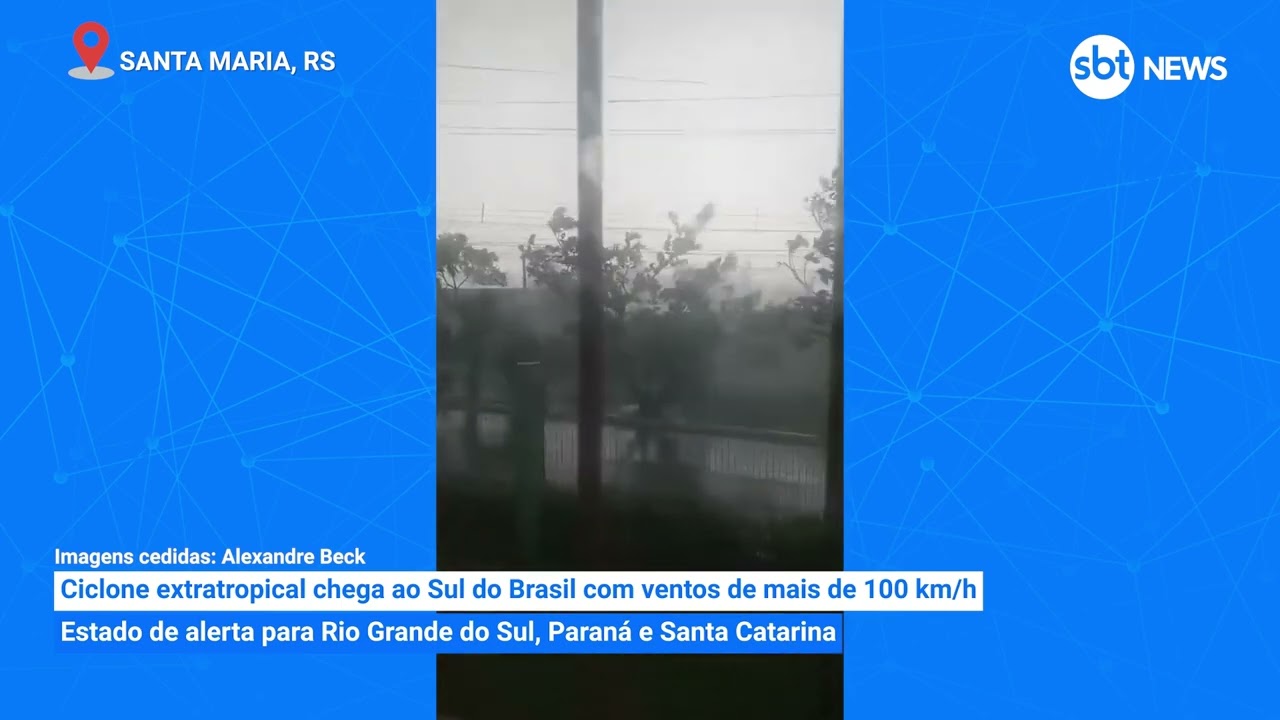 IMAGENS IMPRESSIONANTES DO CICLONE EXTRATROPICAL QUE ATINGIU O SUL DO BRASIL I SBTNEWS