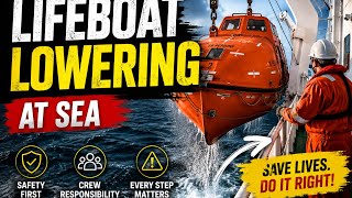 🚨 Lifeboat Lowering at Sea 🌊⚓One wrong move can change everything! 