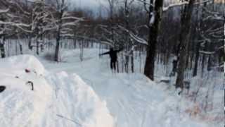 Rope Swing on Cross Country Skis