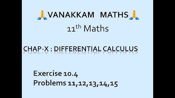 Differential Calculus (Part 15) | Maths (TN Syllabus) - 11th Std