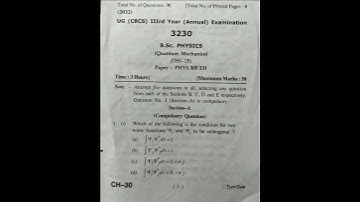 Quantum Mechanics: - HPU B.Sc. 3rd year