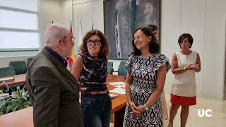 El pintor Pedro Sobrado dona a la UC un collage vinculado a la obra 'Claustro universitario'