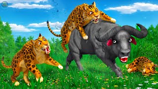 Tigers Pack Attacks Angry Buffalo: Wild Animals vs Farm Animals Fight! Animal Revolt Fights Videos