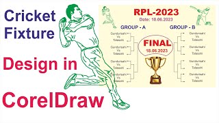 Cricket Fixture Design in Corel Draw