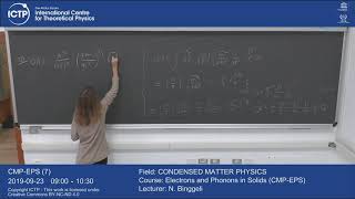 Electrons and Phonons in Solids (CMP-EPS) Lecture 7