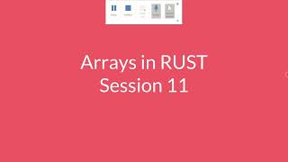 11. Arrays in RUST