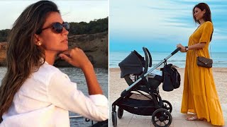 Alessia Ventura mamma a 41 anni porta al mare la piccola Ginevra