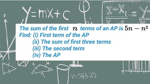 The sum of the first n terms of an AP is 5n - n² | First term of AP | The sum of first three terms