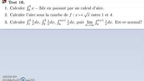 PostBac Intégration: Interprétation graphique des intégrales - ENONCE