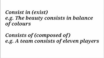 Difference between "Consist in" and "Consist of"