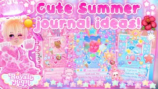 ✨CUTE✨ SUMMER/TIDALGLOW JOURNAL IDEAS!☀️ 5 CUTE JOURNALS!🌺| Royale High journal ideas Roblox💖🏰