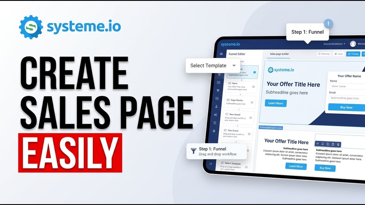 How to Create Sales Page on systeme.io 2026 (Full Tutorial) - YouTube