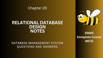 Relational Database Design Notes Question Answer PDF | RDBMS Class 9–12 Notes | DBMS Ch 20 Q&A | App