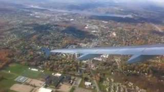 Flight into Rochester, Ny at the end you can see Irondequoit Bay Bridge ( 104 )  Where we live.