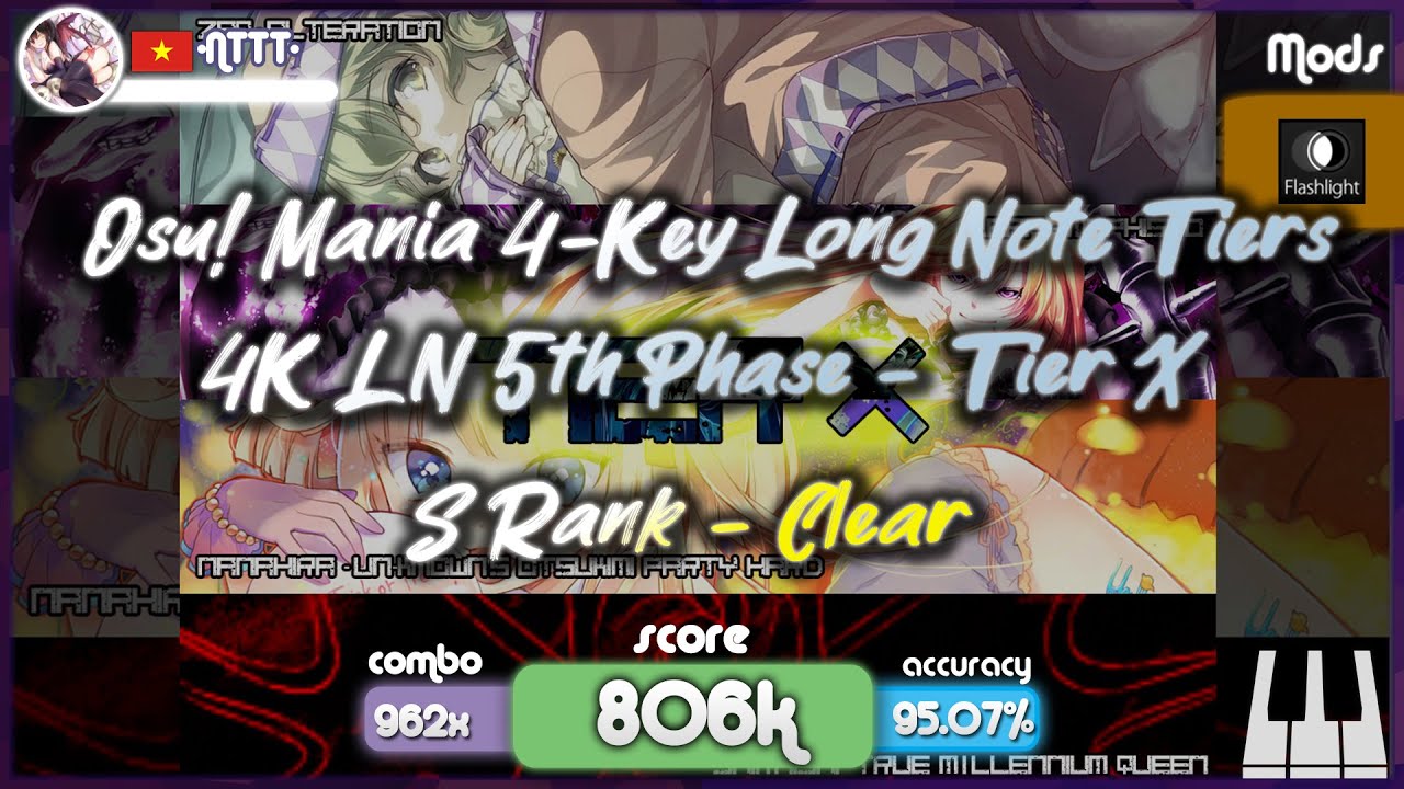 [osu!Mania - 6.55⭐] -NTTT- - 4K LN Tiers - 5th Phase - Tier X [S Rank ...