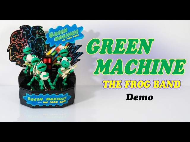 Vintage Retro 1989 Boxed Green Machine Frog Band / Dancing / Sound