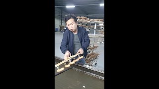 Handrail pipe water transfer printing creates amazing wood grain pattern