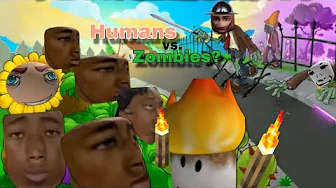Roblox Plants vs Zombies?!?! (with some Minecraft.) [ Zombies vs. Humans ]
