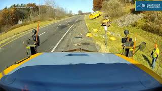 Road worker survives terrifying close call on NY highway | VIDEO