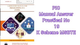 PIC(Programming in C)(312303)Manual Answer K Scheme Practical No.19 Learn Computer with Nupur MSBTE