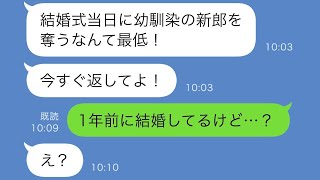結婚式の日に幼馴染が「私の婚約者を奪ったの？返して！」と言った。私が「1年前に結婚したんだけど…？」と言うと、驚くべき真実が明らかになる…【スカッと修羅場】