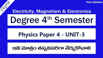 Degree 4sem Physics Paper 4 UNIT 3 Most Important Long & short answer Questions 4th Sem Exams 2023