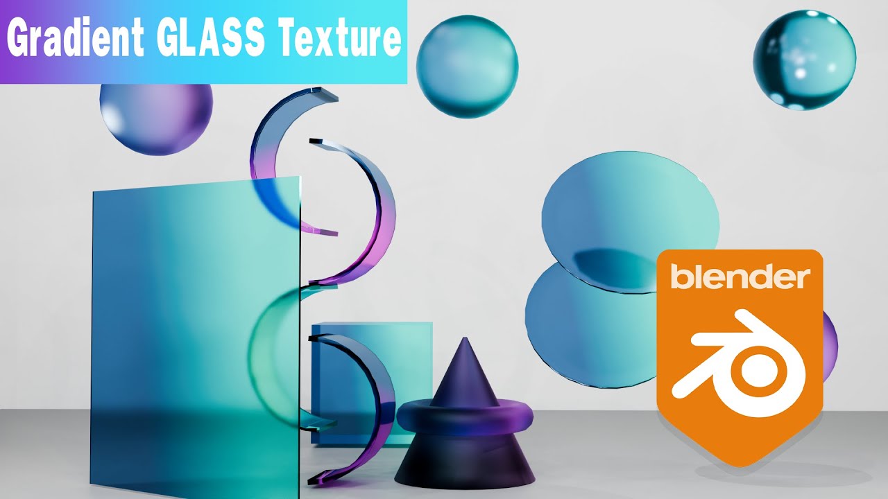 Blender Gradient Glass material tutorial | Procedural #blender #3d ...