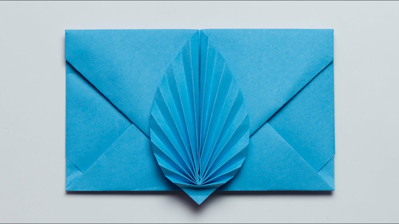 Paper envelope with leaf. Beautiful paper envelope YouTube
