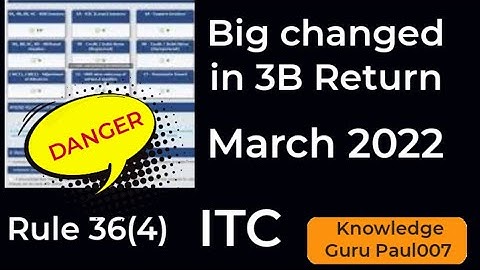 BIG CHANGES IN GSTR3B FROM MARCH 2022 I gst new update I GST ITC