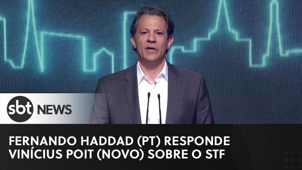 Fernando Haddad (PT) responde candidato Vinícius Poit (Novo) sobre o STF