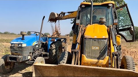 Jcb 3dx Backhoe Machine Loading Red Soil In Mahindra and Newholland Tractors | Jcb Tractor Cartoon
