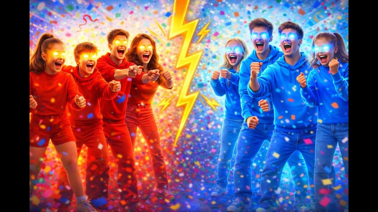 RED vs BLUE 🔥 SHUFFLE BATTLE 😎🔥 WHO IS BEST DANCER 🤔🔥 NEON MODE TUZELITY SHUFFLE