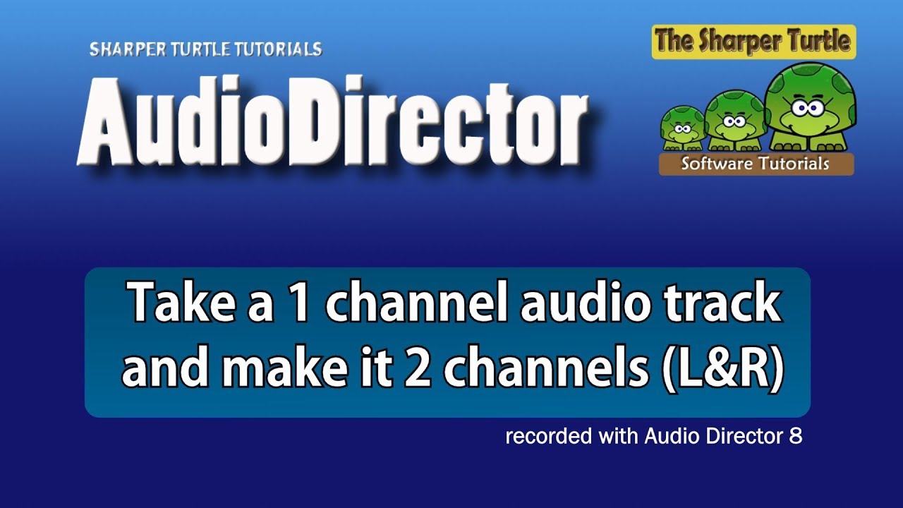 AudioDirector - Take 1 channel audio track and make it 2 channel (L and R)