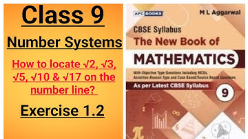 New ml aggarwal class 9 maths chapter 1 ex. 1.2 how to locate √2, √3, √5, √10, √17 on no. line