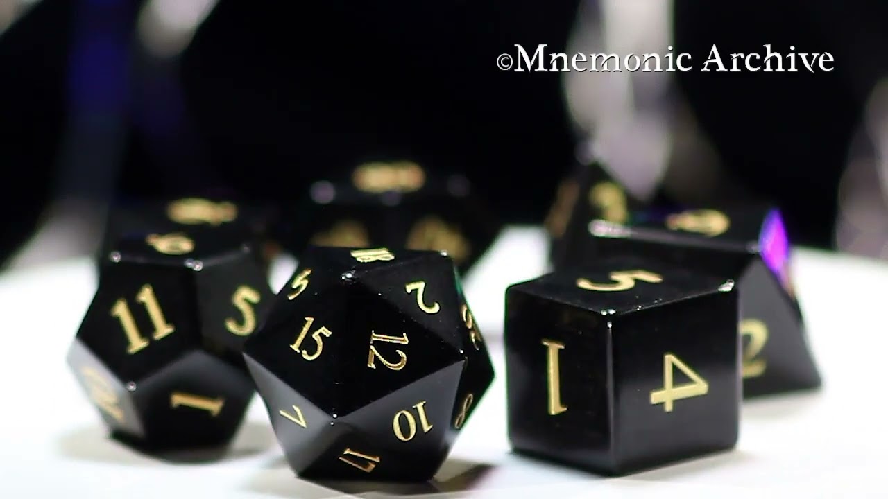 High Gloss Obsidian Dice Set - 7pcs